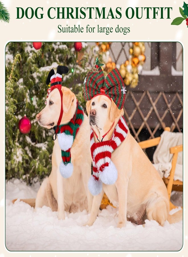SilTriangle 10 Pcs Christmas Dog Outfit, Christmas Pet Headband and Scarf Adjustable Xmas Hair Hoop Pet Costume Accessories for Dog Puppy Cat - Image 4